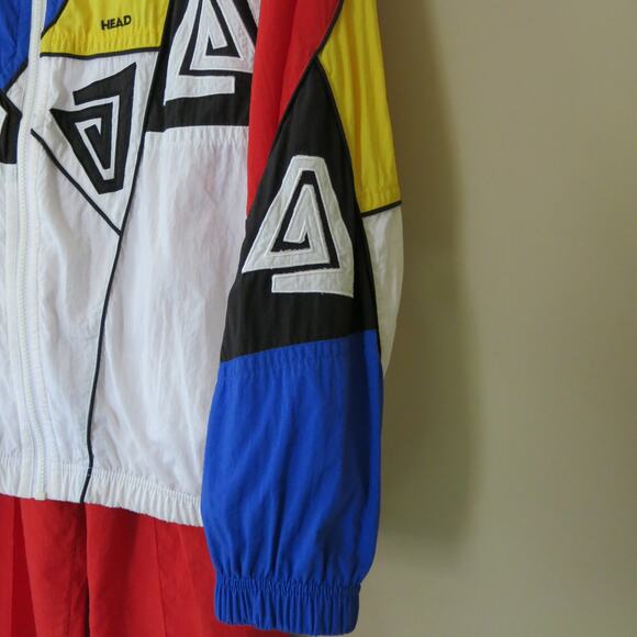 Vtg HEAD Track Suit Size S Women Jacket Pants Red Blue 1980s Hip Hop Streetwear - Picture 4 of 12